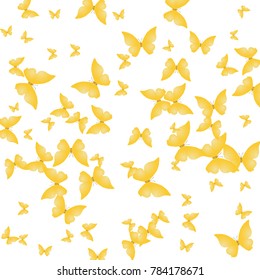 Spring Background with Colorful Butterflies. Simple Feminine Pattern for Card, Invitation, Print. Trendy Decoration with Beautiful Butterfly Silhouettes. Vector Background with Moth

