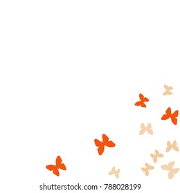 Spring Background with Colorful Butterflies. Simple Pretty Pattern for Card, Invitation, Print. Trendy Decoration with Beautiful Butterfly Silhouettes. Vector Background with Moth