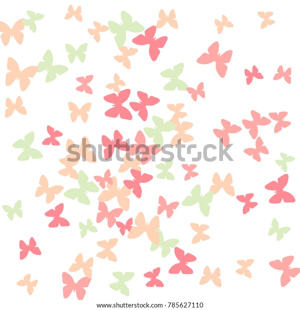 Spring Background Colorful Butterflies Simple Cute Stock Vector Royalty Free 785627110