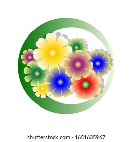 Spring background with colorful flowers - vector
