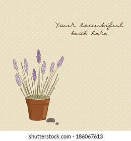 Spring background. Delicate pink flowers on a vintage background. Hyacinth in a pot. Can be used for greeting and wedding cards, gifts, postcards, invitations.