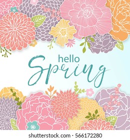 Spring Background  Design with Colorful Flower. Bright Background for Spring Seasonal Wallpaper.  