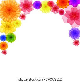 Spring background for the design of Colorful flowers Vector illustration