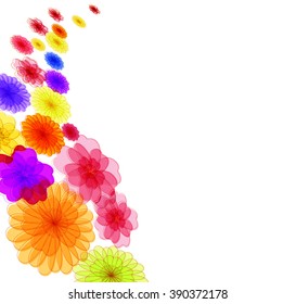 Spring background for the design of Colorful flowers Vector illustration