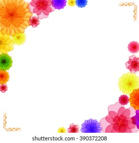 Spring background for the design of Colorful flowers Vector illustration