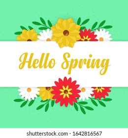 Spring background design with fullcolor flower themed. can be used for banner, greeting card and feed