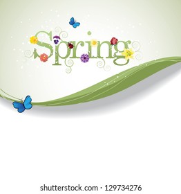 Spring Background. EPS 8 vector, grouped for easy editing. No open shapes or paths.