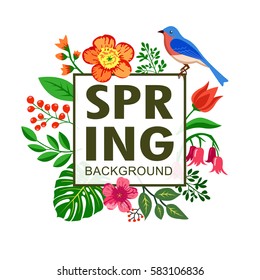 Fondo de primavera, floral, artístico, de diseño, afiche, evento, vector, tapicería