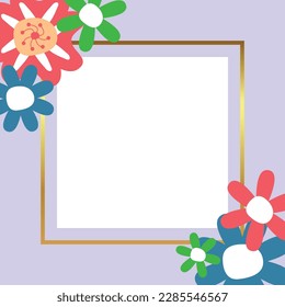 spring background with floral decoration, with free space for text. Template for banner, poster, social media, greeting card.