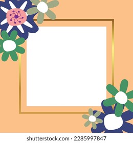 spring background with floral decoration, with free space for text. Template for banner, poster, social media, greeting card.