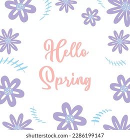 spring background with floral decoration, text editable. Template for banner, poster, social media, greeting card.