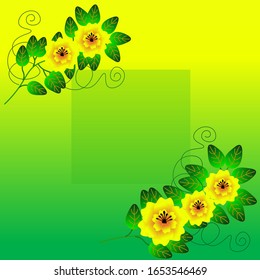 Spring background floral green frame