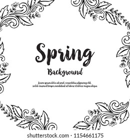 Spring background with floral hand draw vector illustration