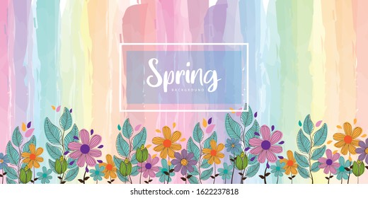 spring background with flower and colorful