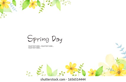 Spring background with flower, romantic illustration, Vector