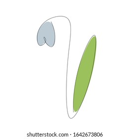 Spring background. Flower tulip one line drawing design. Vector illustration