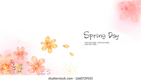 spring background with flower. vector illustration.