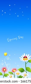 Spring background with flower.  vector Illustration