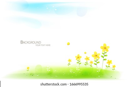 Spring background with flower. vector Illustration