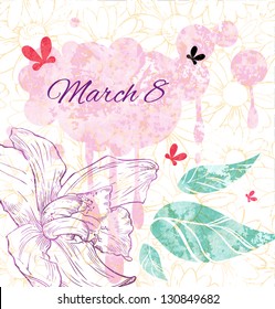 Spring background with flowers