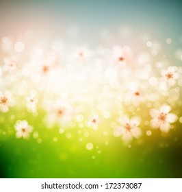 Spring background with flowers. Eps 10