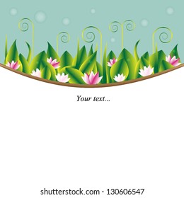 spring background with flowers and leafs