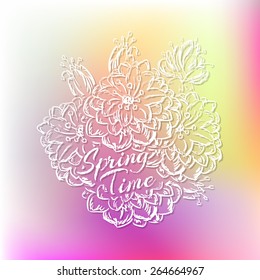 Spring background with flowers. Vector illustration 