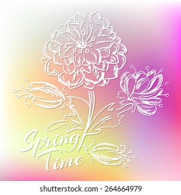 Spring background with flowers. Vector illustration 