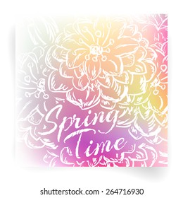 Spring background with flowers. Vector illustration 