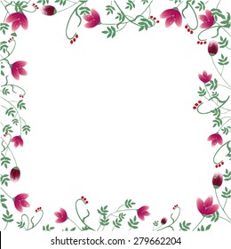 Spring background with flowers. Vector illustration.