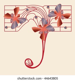 Spring background with flowers of vector illustration