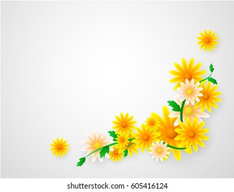 Spring background with flowers. Vector illustration