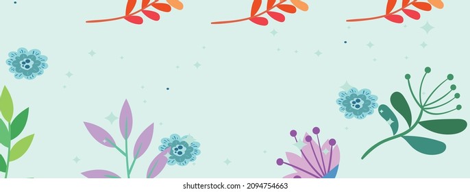 spring background with flowers,banner background with a frame for your text