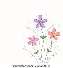 Spring background with flowers,vecrot illustration