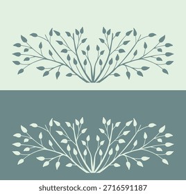 Fondo de primavera, marco de rama de árbol floral, hoja, plantas. Elementos elegantes y elegantes para la decoración. Dibujo a mano garabatos de Elementos botánicos vintage.
