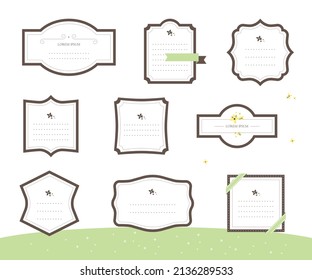 Spring Background Frame and Label Design Collection.