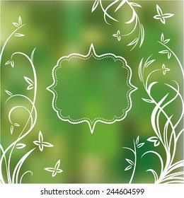 Spring background with frame for text