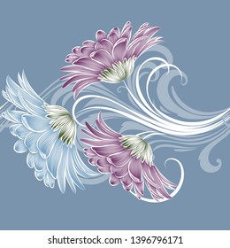 Spring background with gerbera flowers.