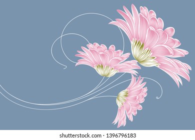 Spring background with gerbera flowers.