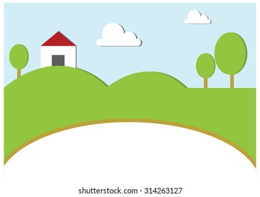 spring background, grass and tree vector