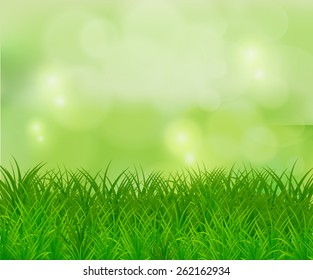 Spring background with grass. Vector eps10.