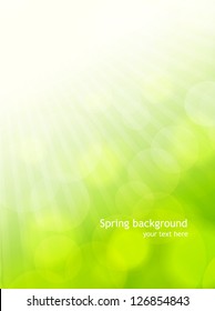 Spring background in green color. Abstract illustration