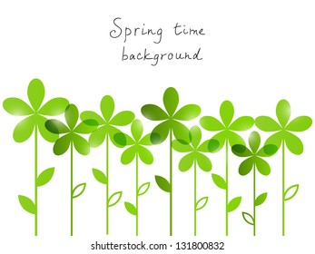 Spring background with green flowers