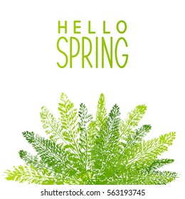 Spring background with green leaves