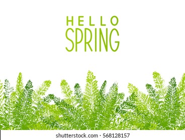 Spring background with green leaves