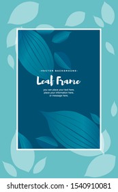 Spring background with green leaves - Foliage frame on green background vector