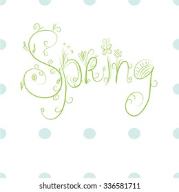 Spring background is with hand-written word