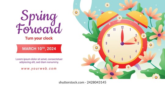 Spring Background. Hello Spring season. Cartoon Vector illustration design for Poster, Banner, Flyer, Greeting, Card, Cover, Post, Promotion. beautiful and colorful plants, leaves and flowers.