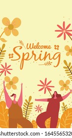 Spring background illustration with flower