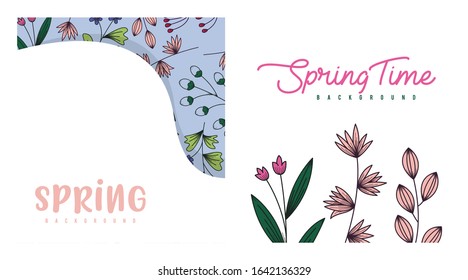 Spring background illustration vector in pack. Seasonal background can be use as web banner, etc.